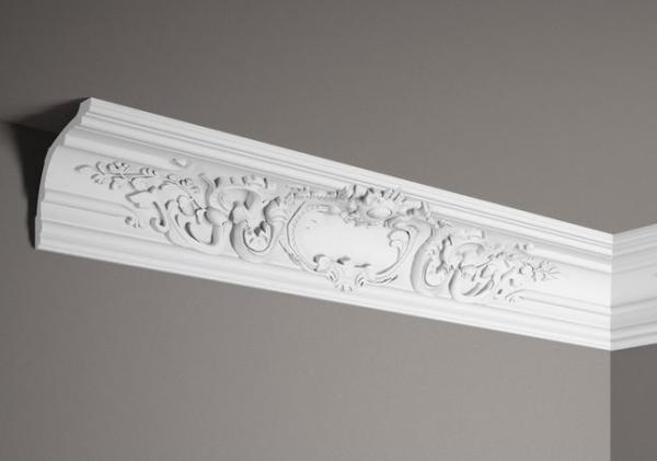 Decke 128 PU  17,2x17,4cm  feste Stuckleiste für Raumgestaltung